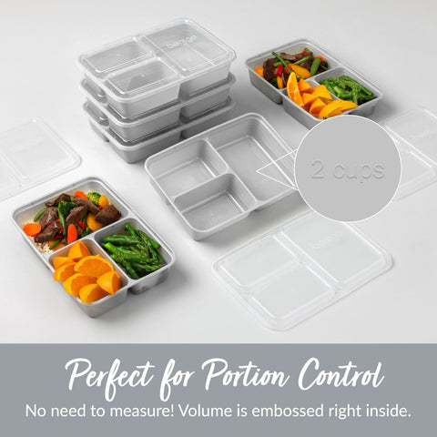 Bentgo Prep embossed measurements aid easy portioning.