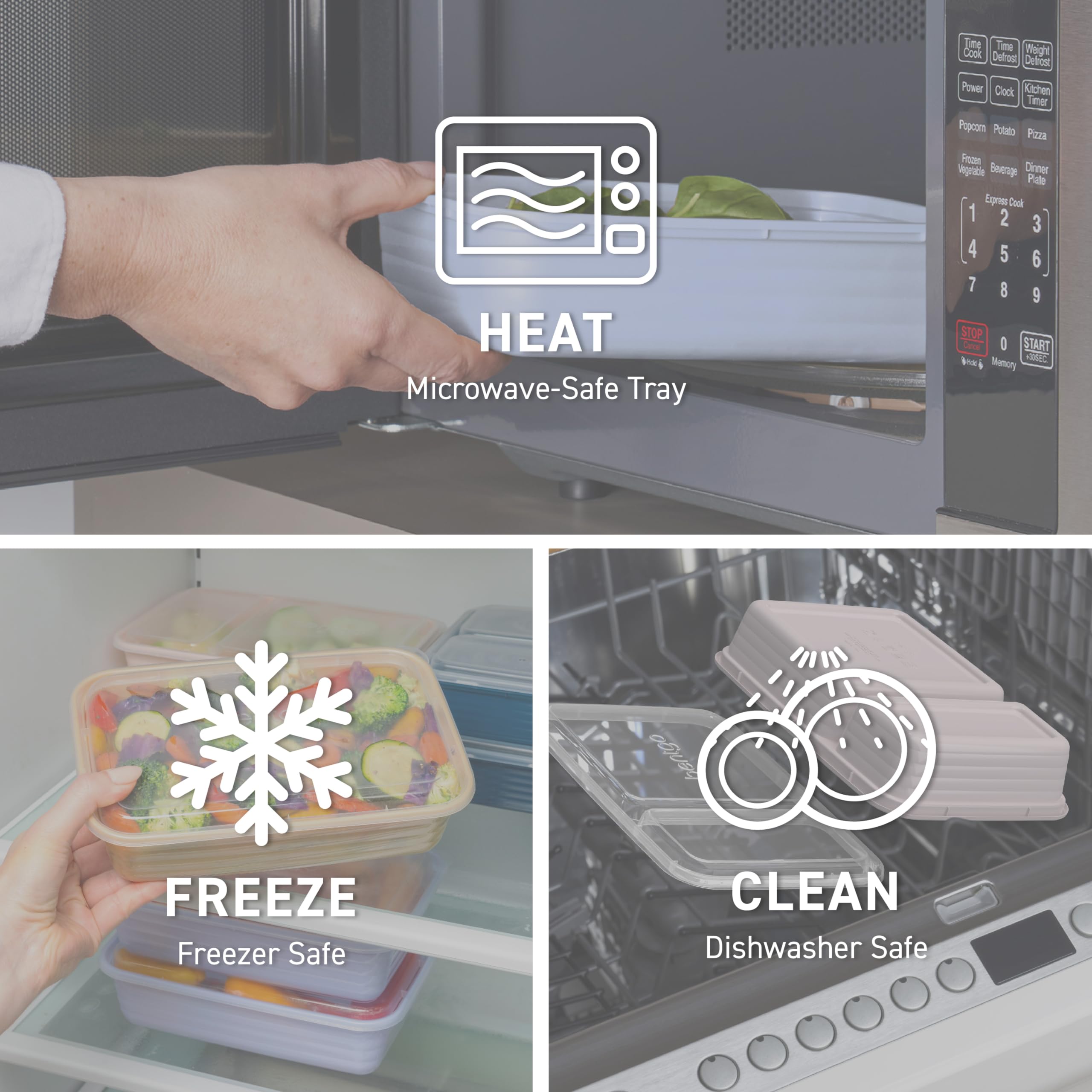 Bentgo Prep microwave-safe containers heat leftovers quickly and evenly.