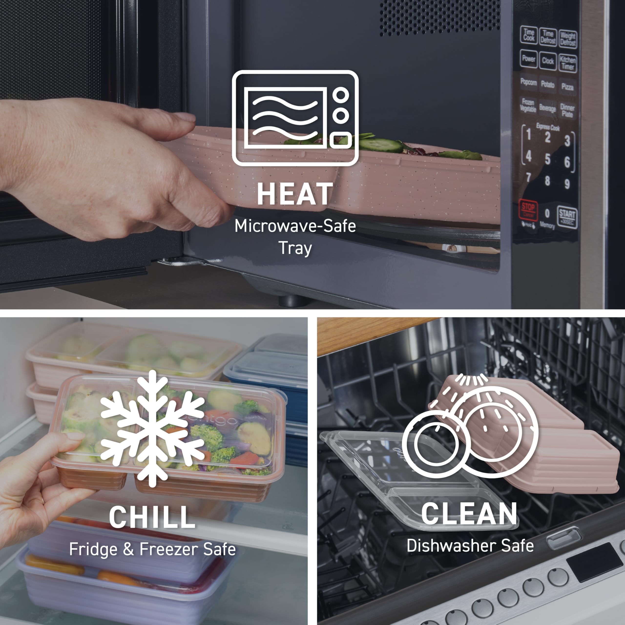 Bentgo Prep microwave-safe trays for quick reheating of leftovers.