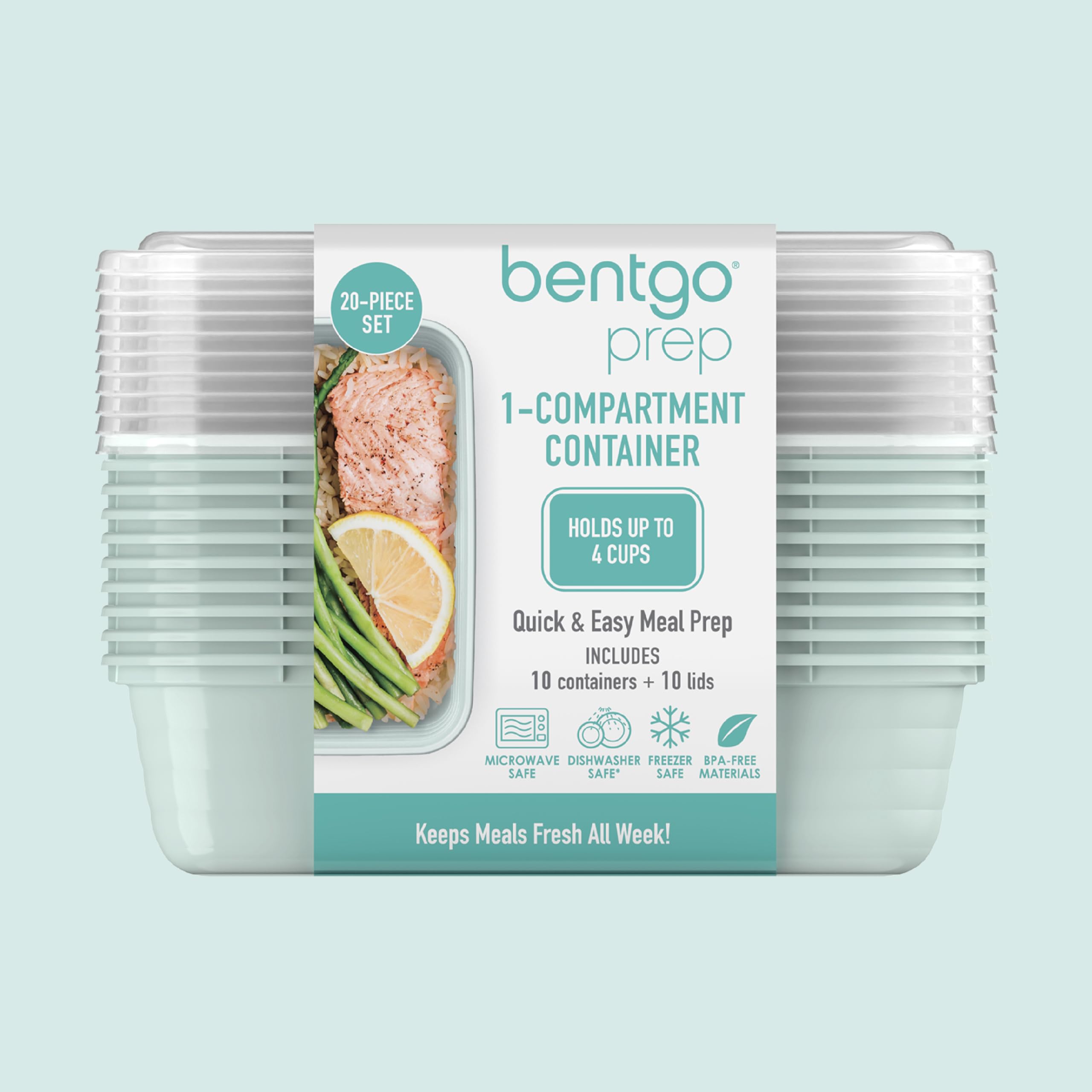 Bentgo Prep mint color keeps kitchen organized with a fresh look.