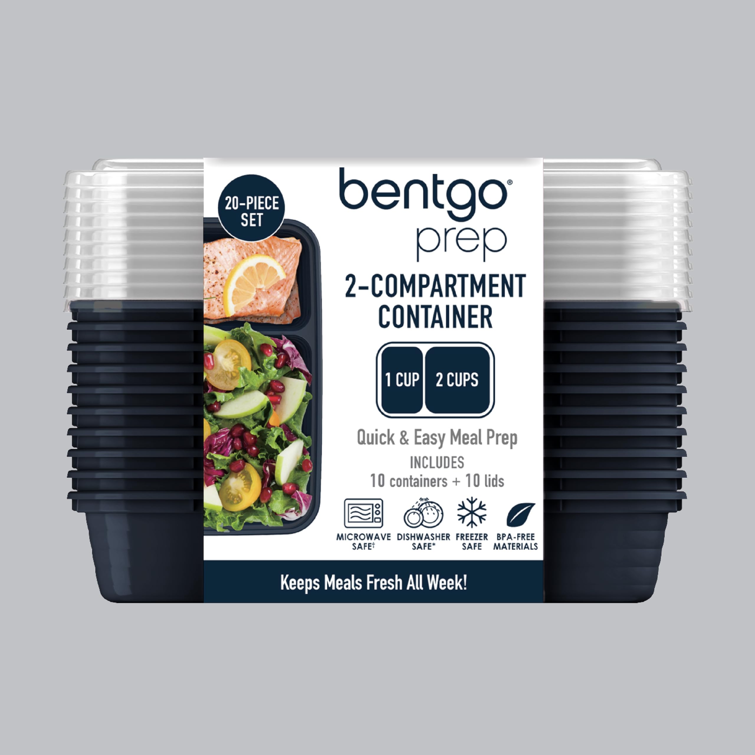 Bentgo Prep navy blue color kit suitable for weekly meal planning.