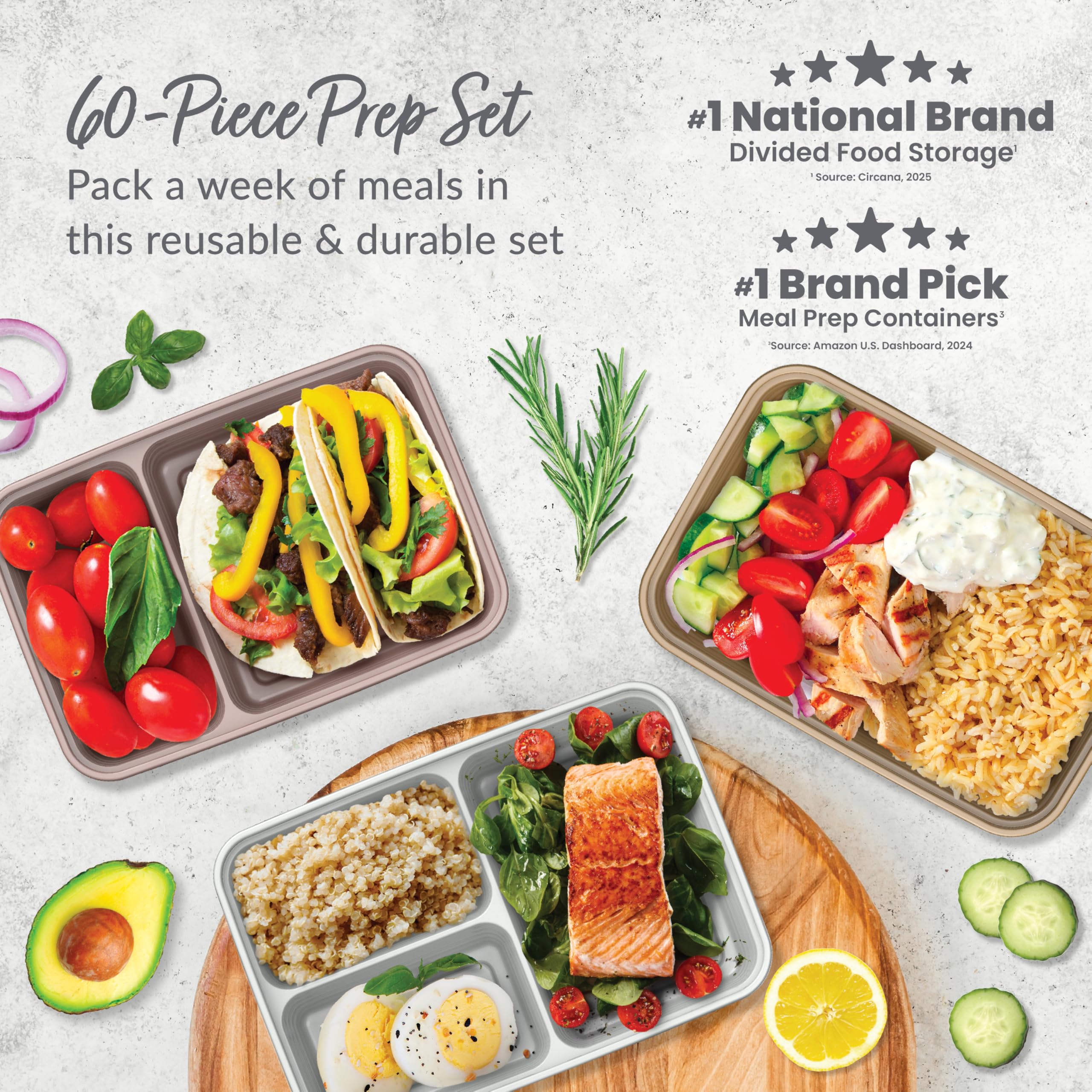 Bentgo Prep one-compartment tray with embossed portion guides for precise serving.