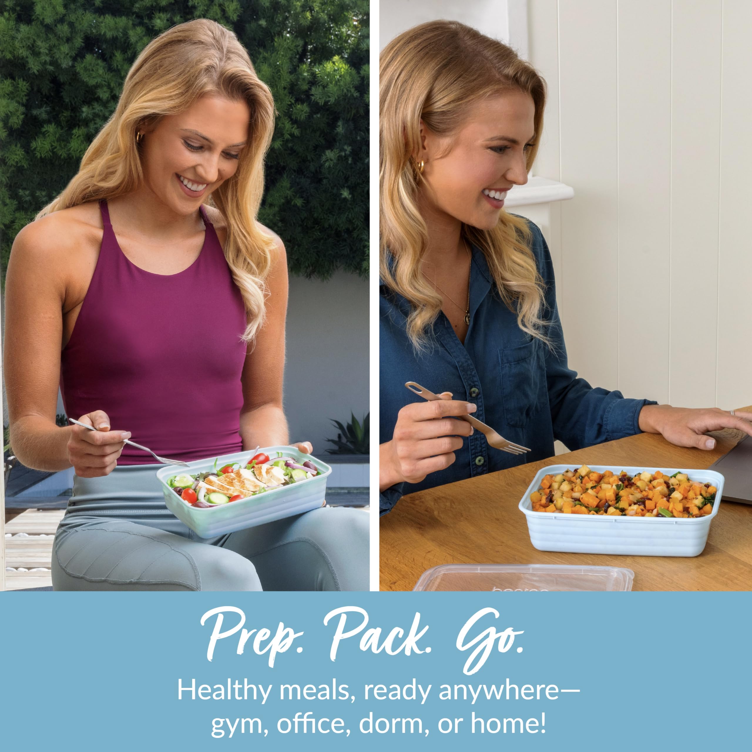 Bentgo Prep PFAS-free BPA-free materials ensure durable and reusable meal storage.