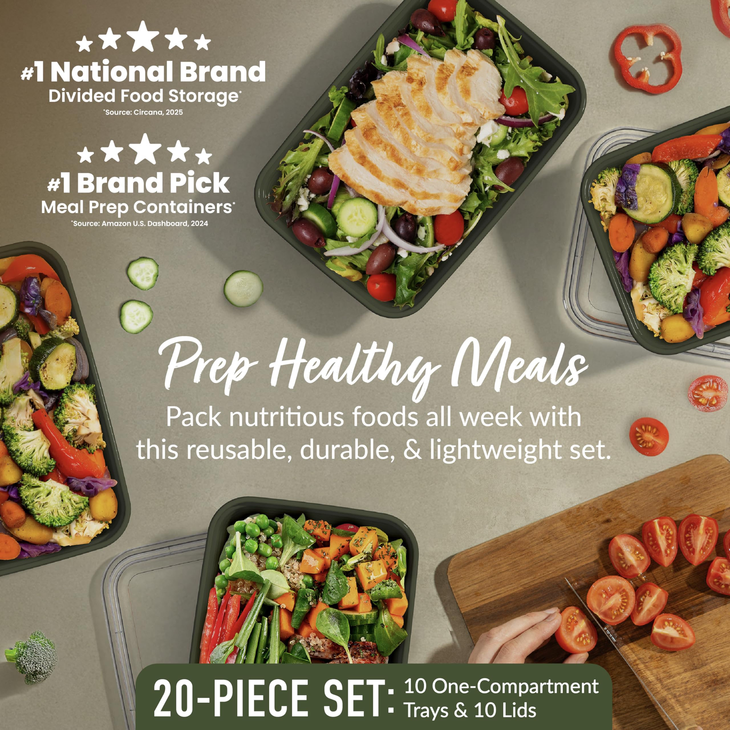 Bentgo Prep embossed measurements on trays aid precise portion control