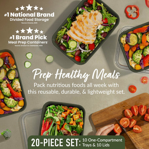 Bentgo Prep embossed measurements on trays aid precise portion control
