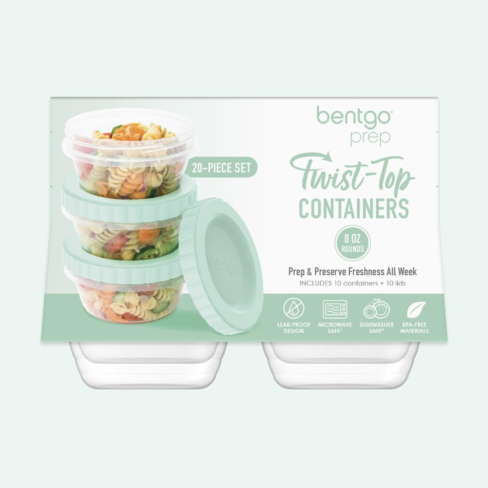 Bentgo Prep stackable design saves cabinet space and simplifies kitchen organization.
