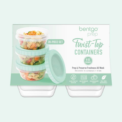 Bentgo Prep stackable design saves cabinet space and simplifies kitchen organization.