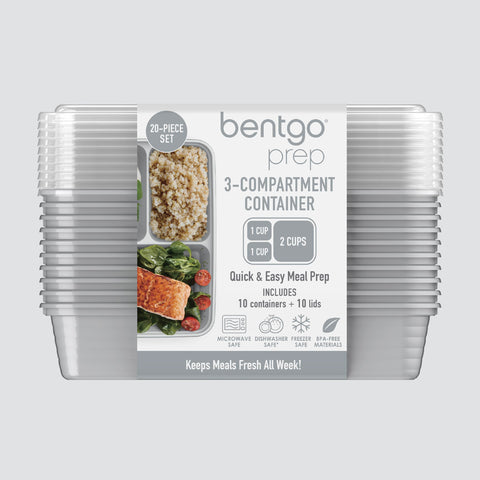 Bentgo Prep stackable design maximizes fridge space and meal organization.