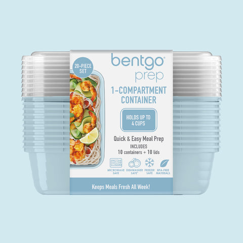 Bentgo Prep 10 trays and 10 lids provide versatile meal planning.