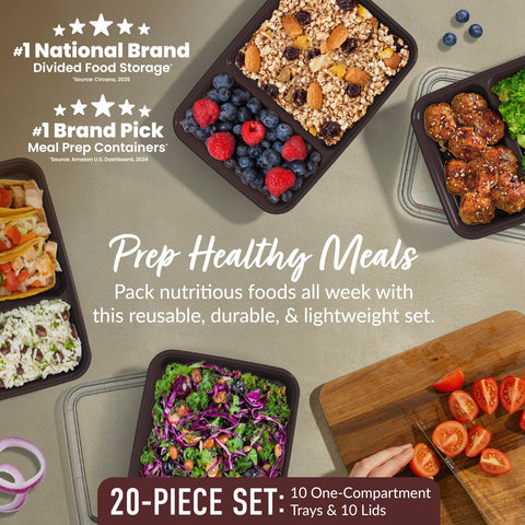 Bentgo Prep two-compartment trays support easy portion control.