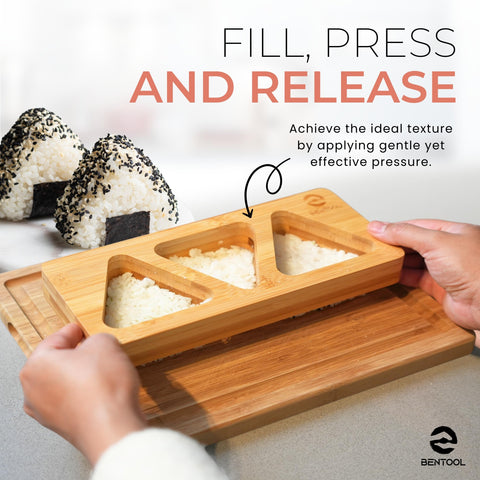 Close-up of wooden design with smooth edges for easy rice release.