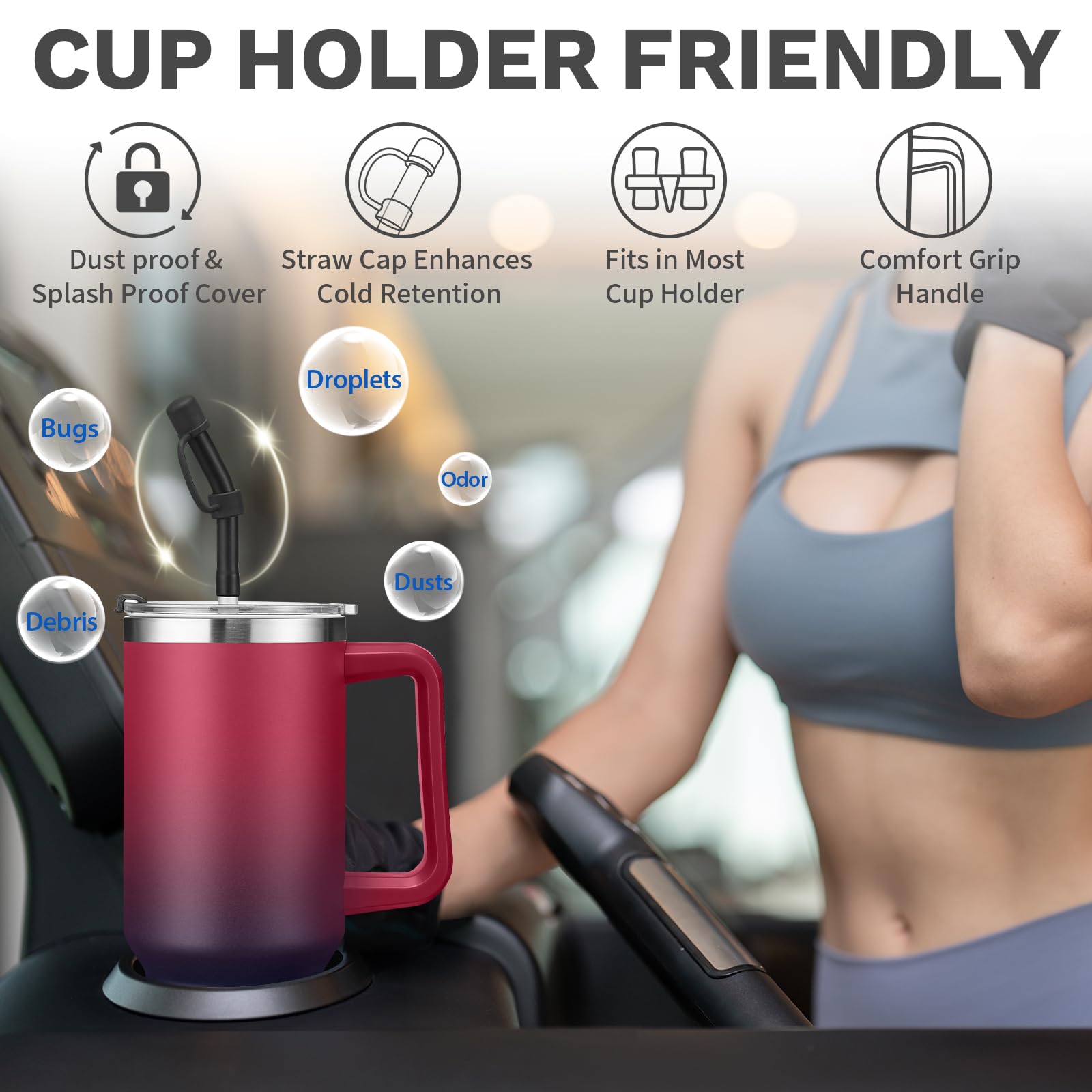 BENZZO bendy straw tip with dust-proof cover for clean sipping.