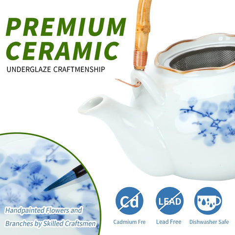Beozinz Japanese Tea Set four cups set for everyday tea moments