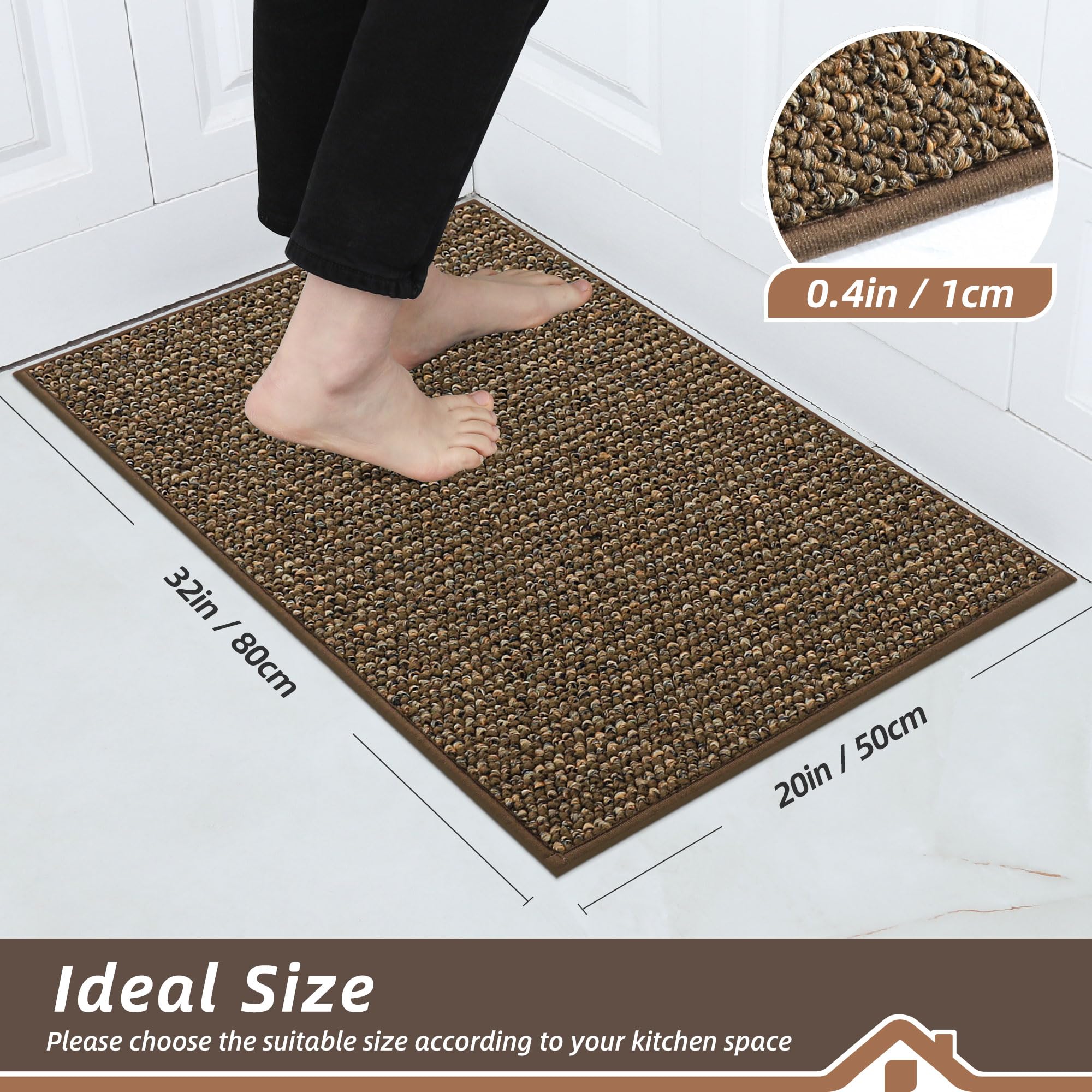 BEQHAUSE kitchen rug close-up of dense yarn emphasizes softness and durability for daily use