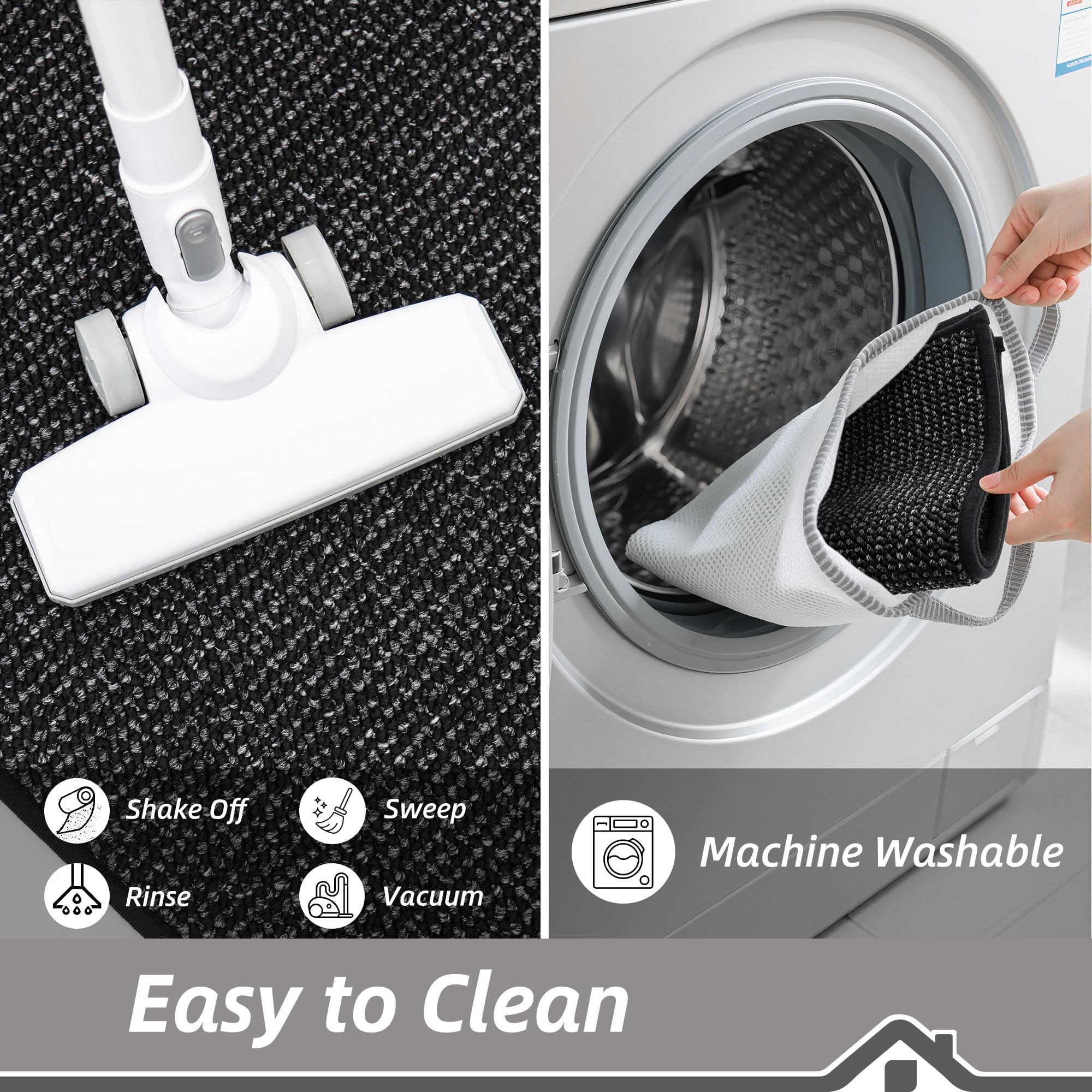 BEQHAUSE protective kitchen mat reduces impact from dropped items.