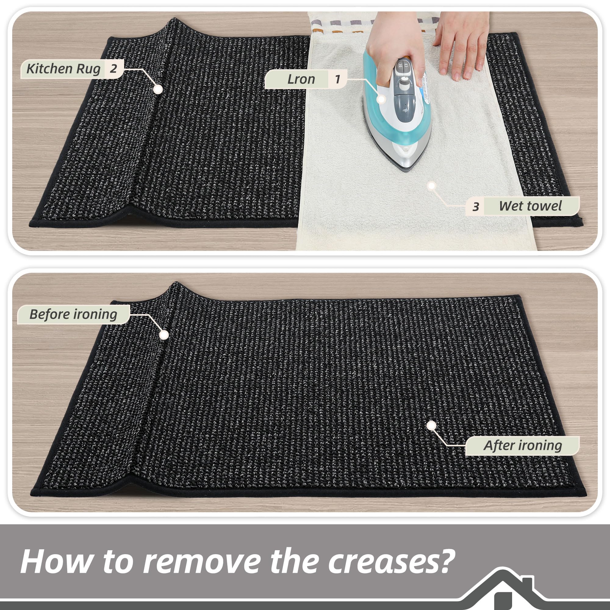 BEQHAUSE versatile rug for kitchen, hallway, laundry, and sink areas.