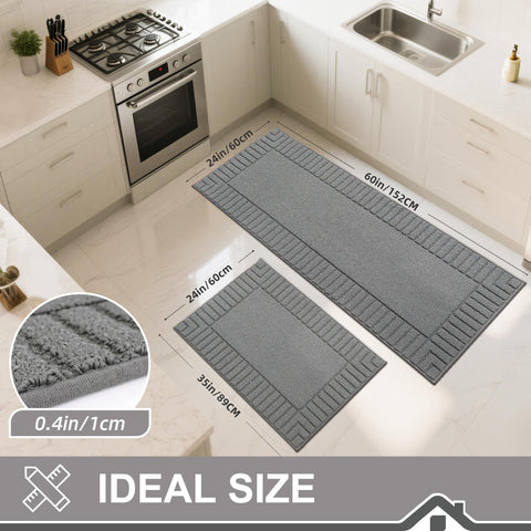 BEQHAUSE absorbent kitchen mat captures spills and protects floors daily