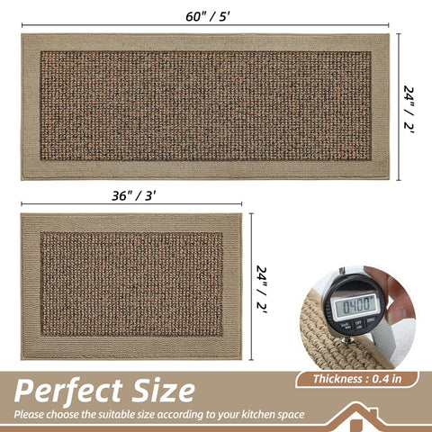 BEQHAUSE non-slip kitchen mat with TPR backing reduces slips