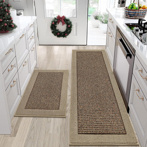 BEQHAUSE kitchen rug absorbent fibers catch spills for clean floors