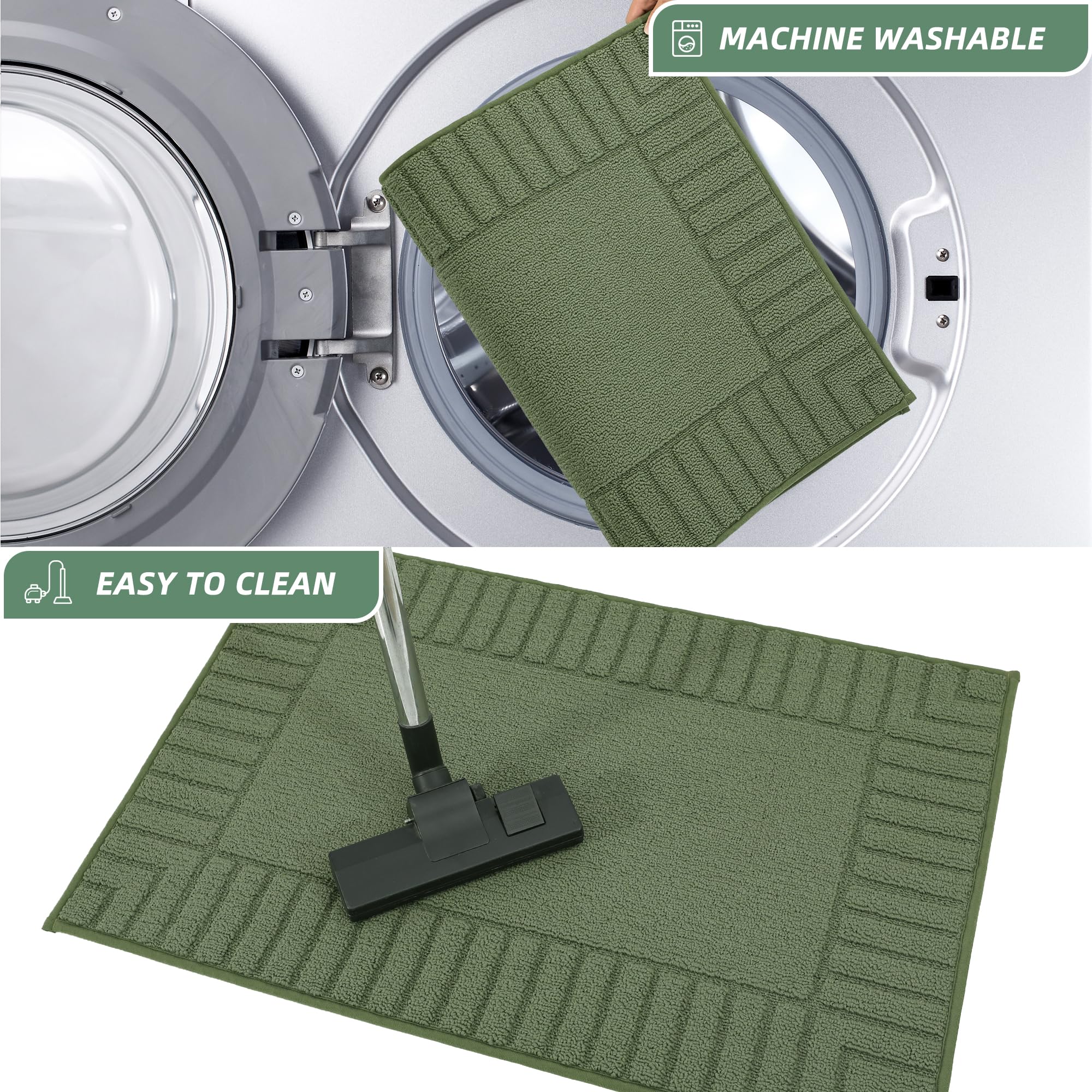 BEQHAUSE kitchen rug machine-washable for easy care
