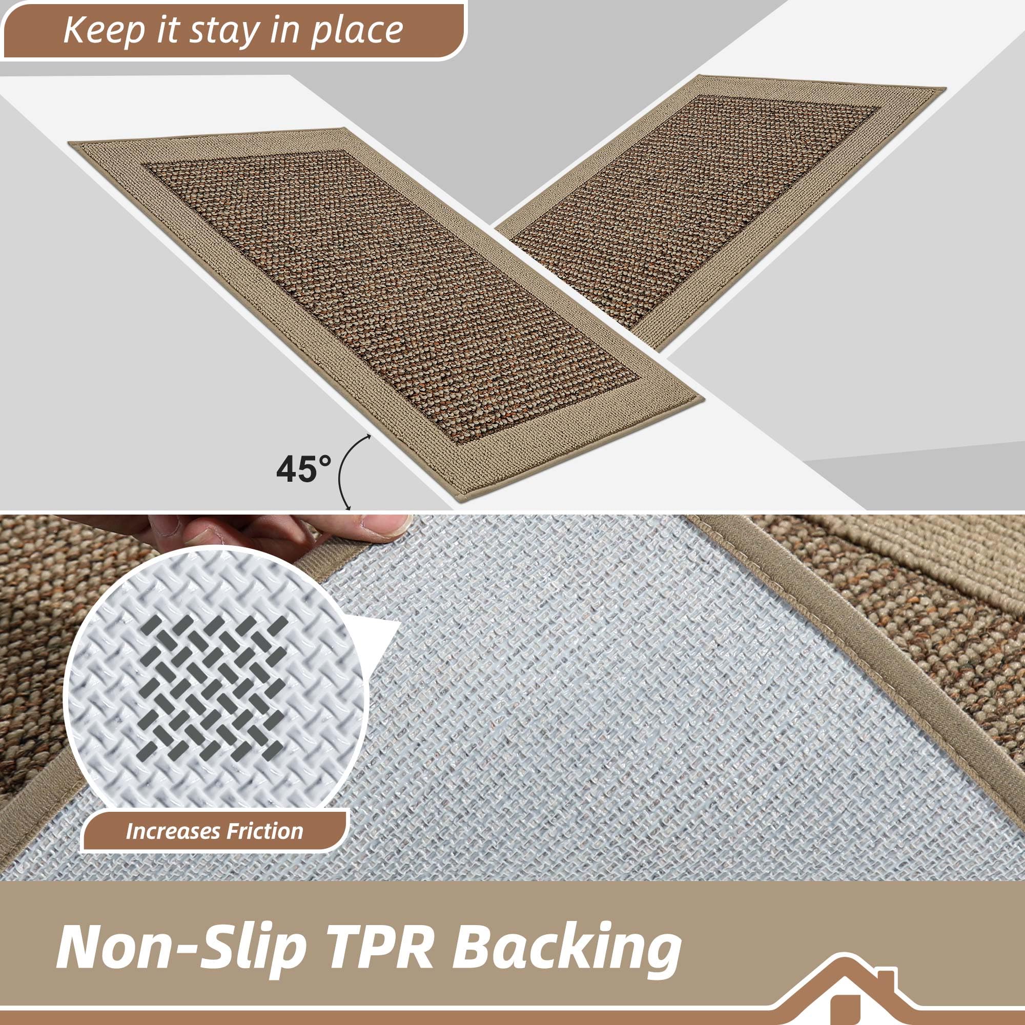BEQHAUSE stain-resistant rug protects floors from oils and sauces, easy to wipe
