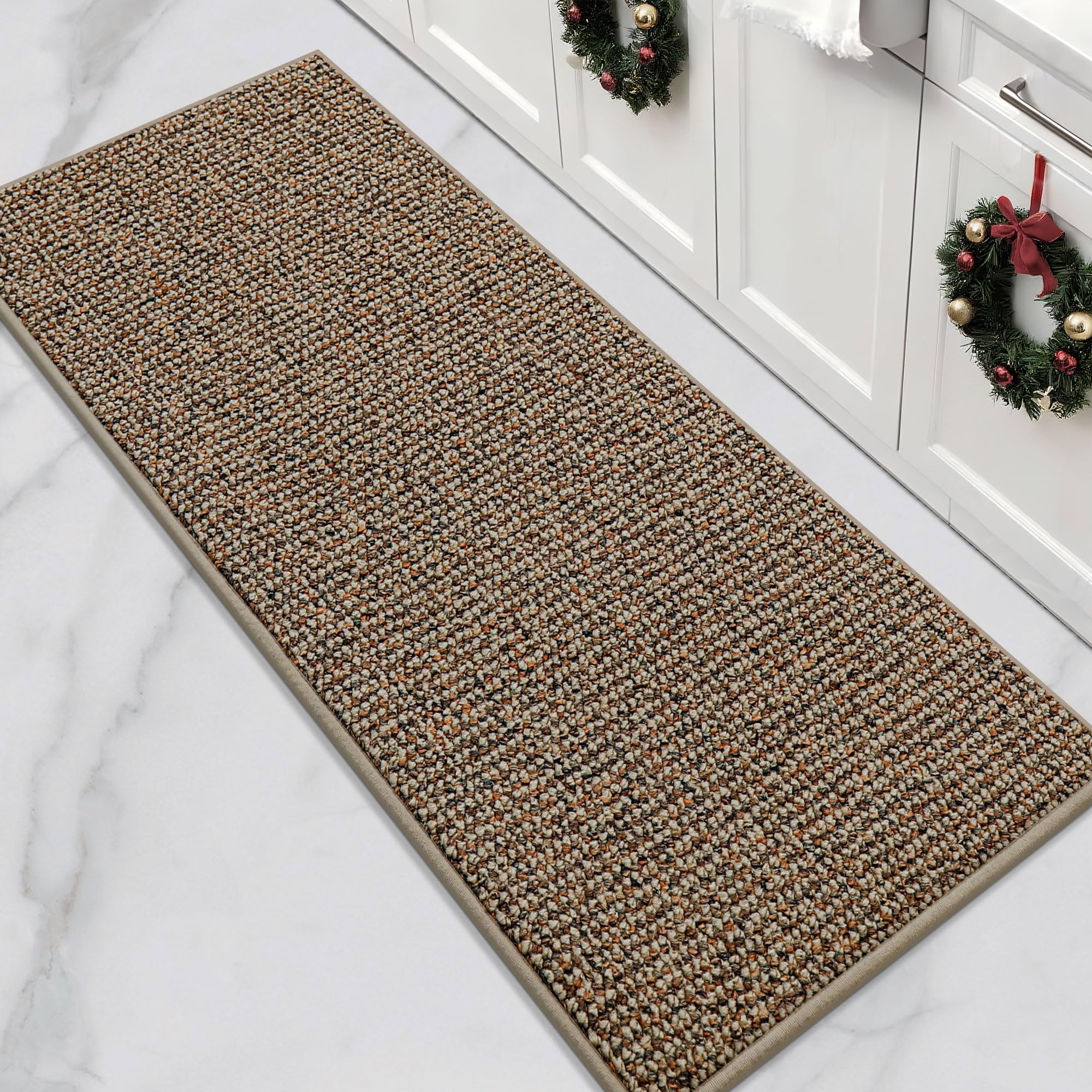 BEQHAUSE kitchen runner absorption highlights strong liquid uptake protecting floors.