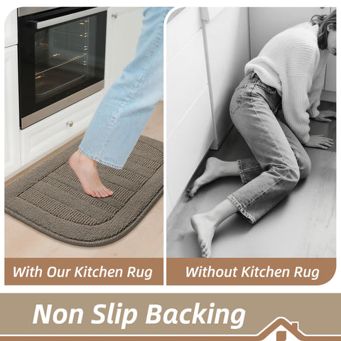 BEQHAUSE machine-washable kitchen mat simplifies cleanup after meals.