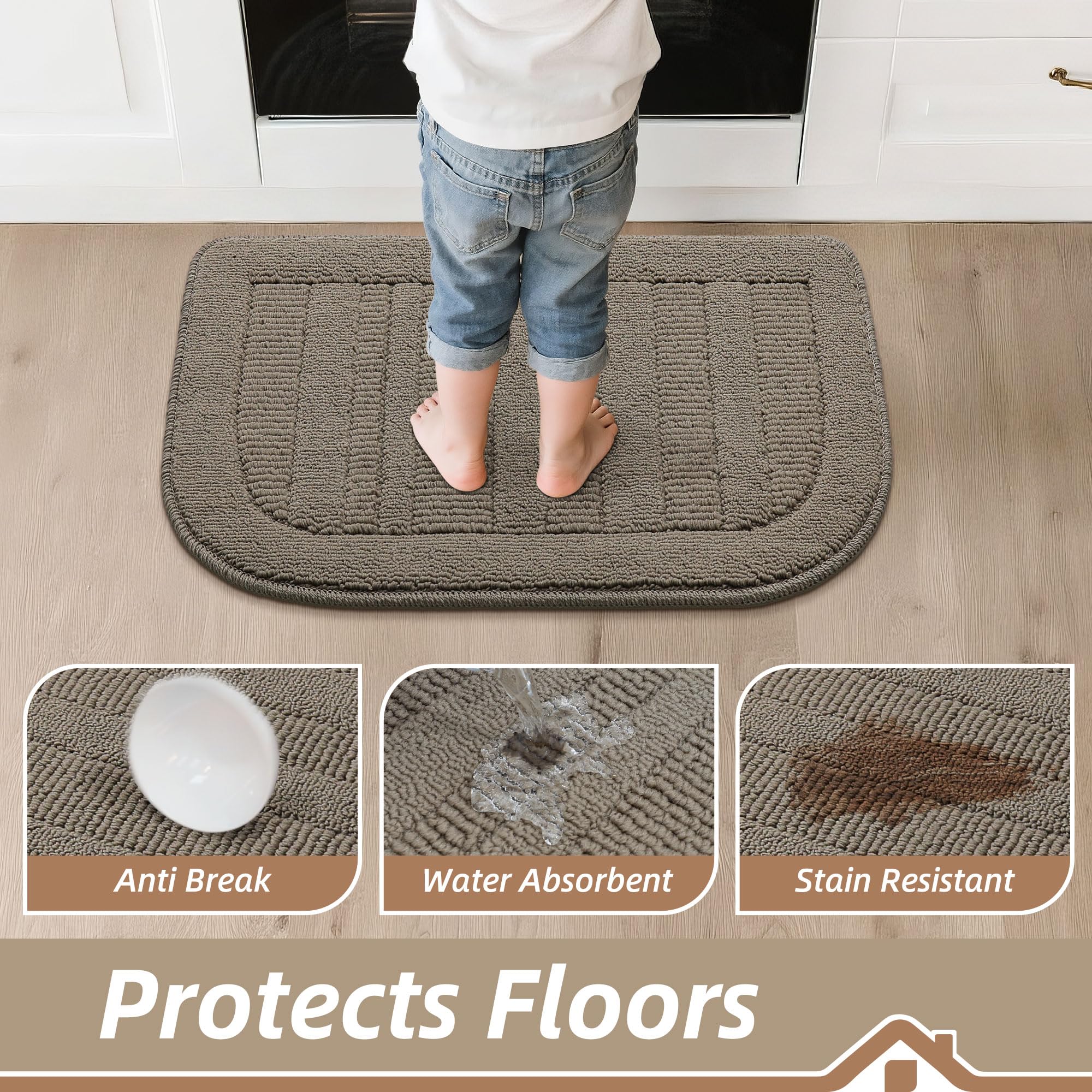 BEQHAUSE absorbent kitchen mat dries moisture quickly after cooking.