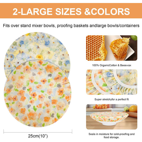 BERBAM beeswax bowl cover elastic rim fit provides a secure seal for bowls, ideal for dough fermentation