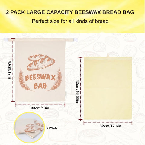 BERBAM 13x17 inch bread bag ready for storage.