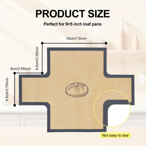 BERBAM silicone baking mat nonstick 9x5 shown for easy bread release.