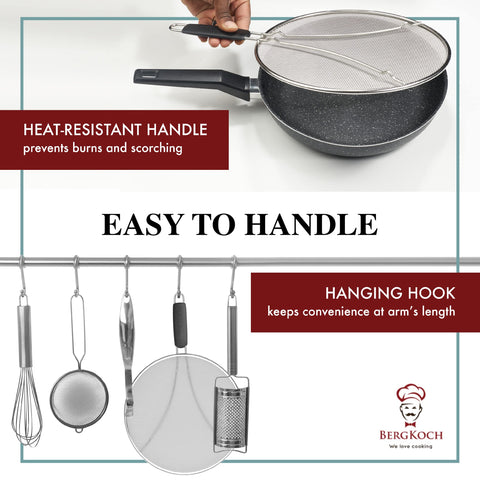 BergKoch screen keeps hands safe while frying bacon
