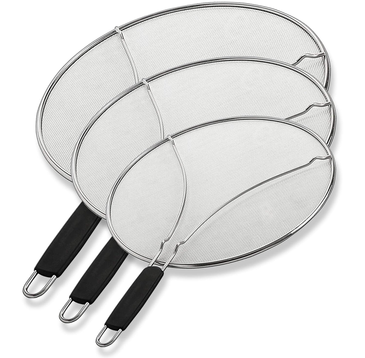 BergKoch splatter screen 9.5 inch on pan captures hot oil splatter for clean cooking