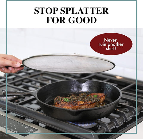 Easily wipe clean BergKoch splatter screen after cooking