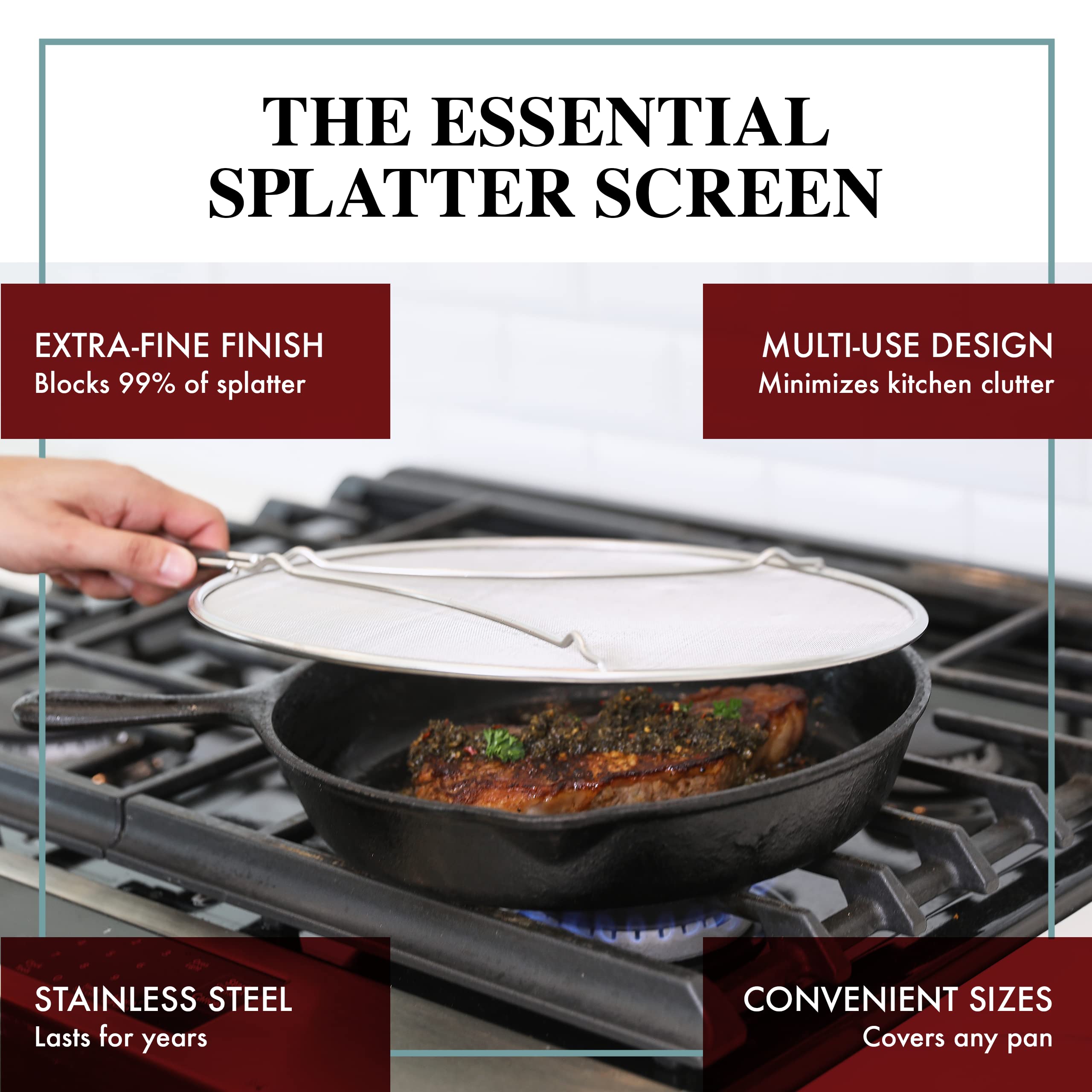 BergKoch splatter screen with visible steam lets you monitor progress without mess
