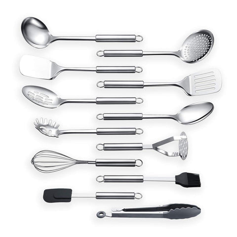 Berglander 12-piece utensil set skimmer ideal for straining sauces and stocks.