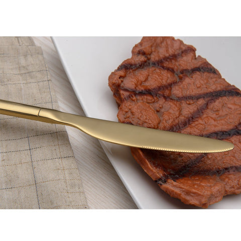 Berglander flatware close-up with embossed handle, durable luxury for formal meals