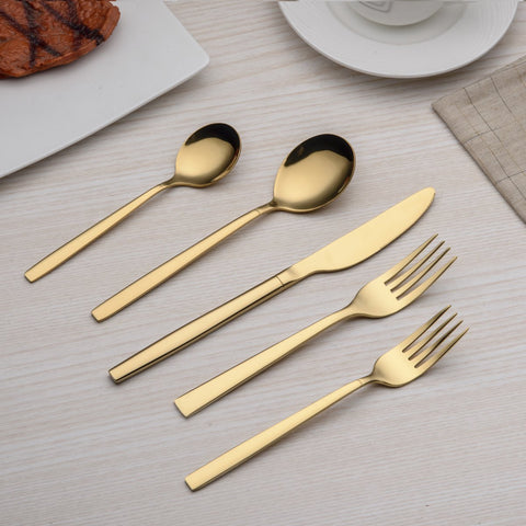 Berglander tea forks in golden finish, lightweight balance for comfortable meals
