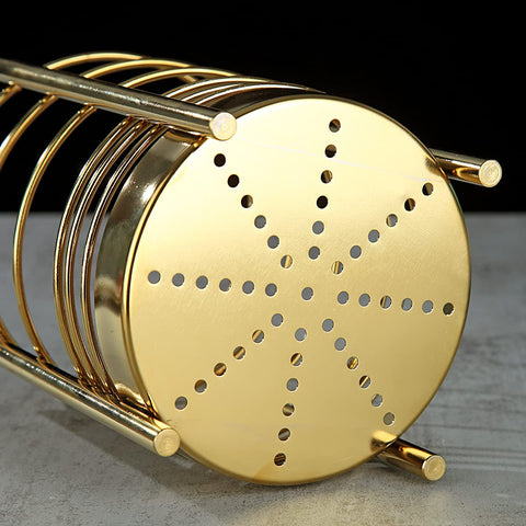Berglander Gold ladle provides sturdy serving for soups and sauces.
