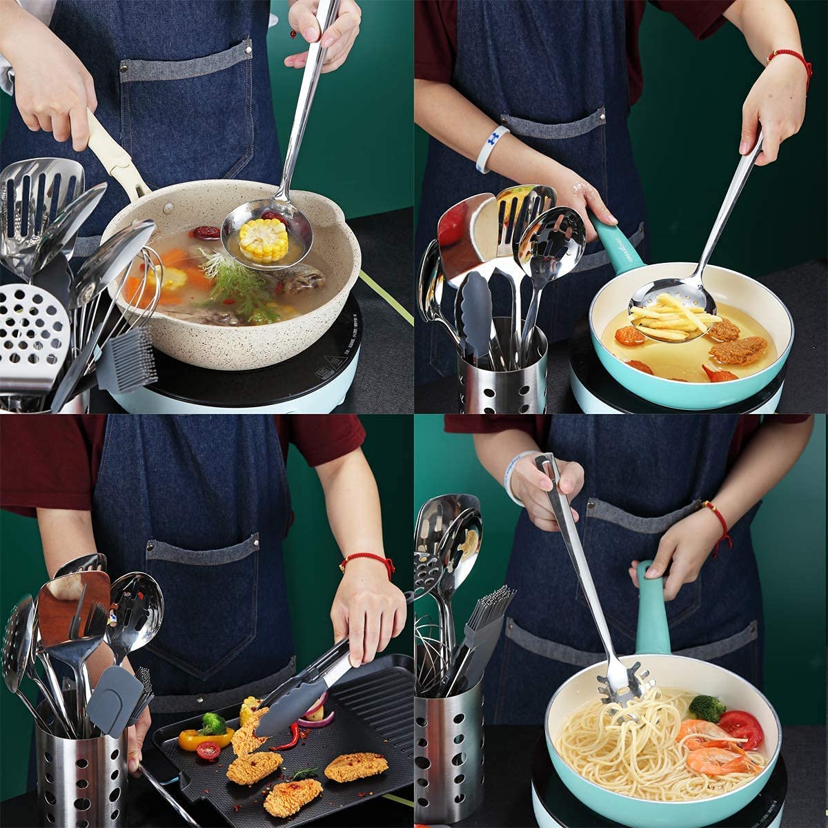 Berglander heat-resistant 2.5mm stainless steel utensils endure busy kitchens.