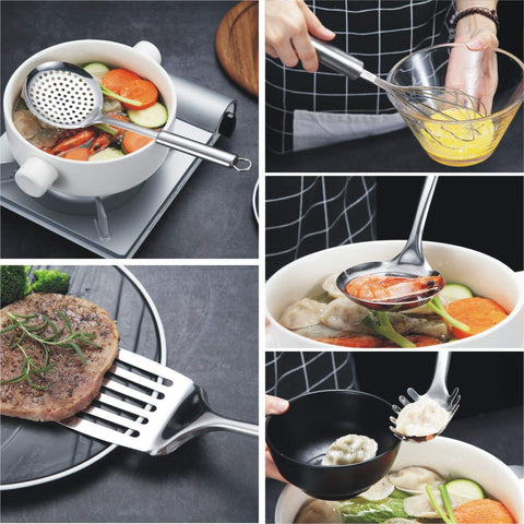 Berglander pasta server helping lift and serve pasta strands