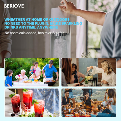 BERIOVE CO2 cylinder eco-friendly option reduces plastic bottles