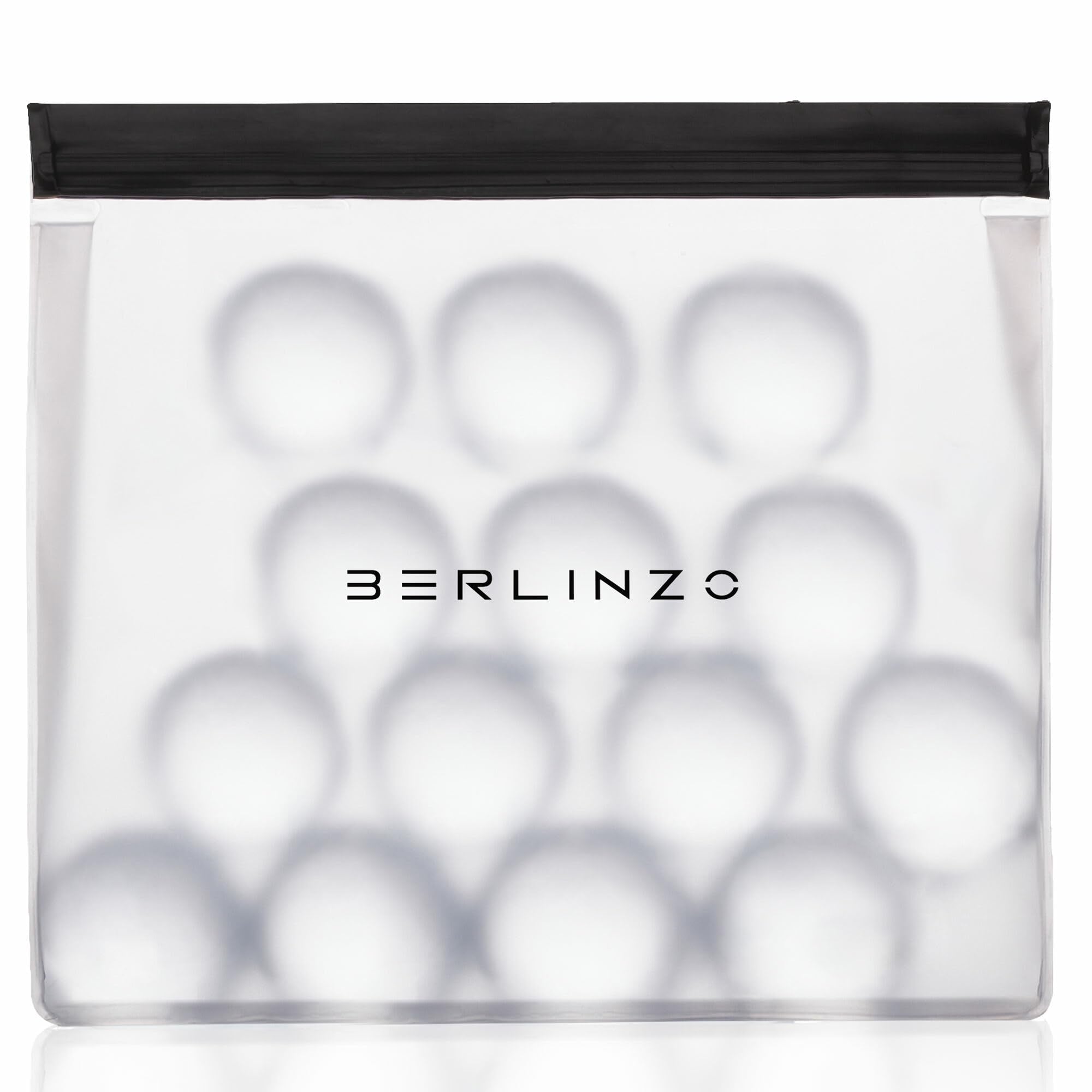 BERLINZO large ice storage bag closeup highlights its leak-proof design for mess-free freezer storage.