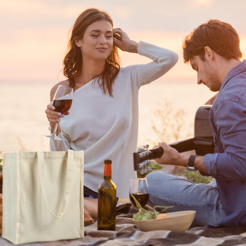 Berlune machine-washable canvas wine tote for easy cleaning