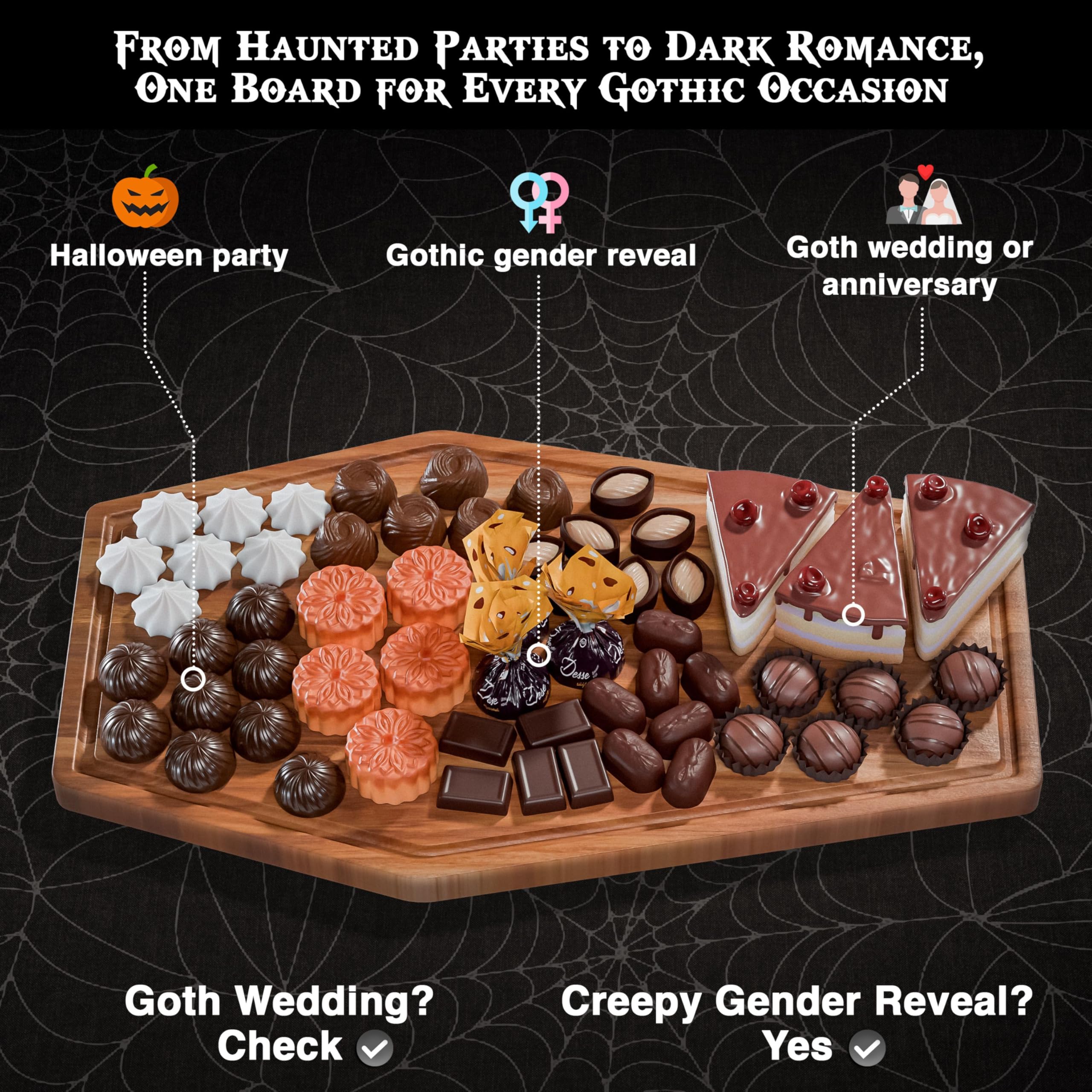 Berry Good Lunch double-sided coffin board offers versatile serving options.
