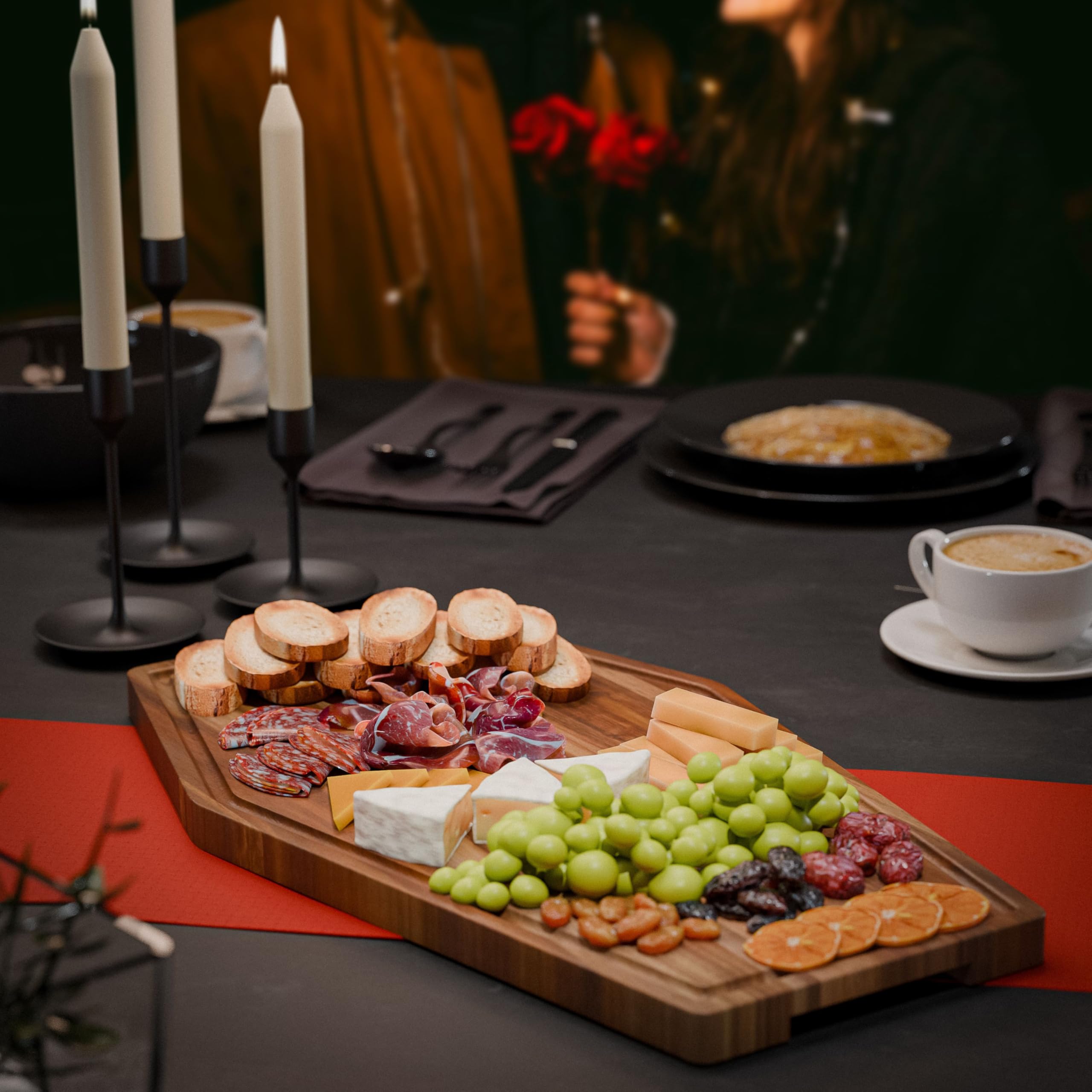 Berry Good Lunch gothic serving tray elevates spooky table decor.