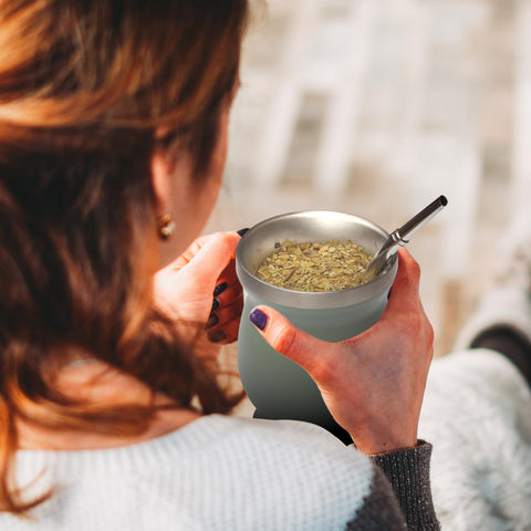 Beruth 8oz yerba mate cup demonstrates convenient capacity for daily rituals.