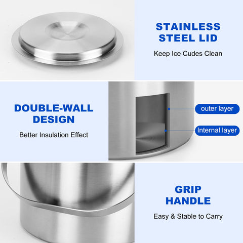 Outer 201 stainless steel shell adds durable exterior to the Berverra bucket.
