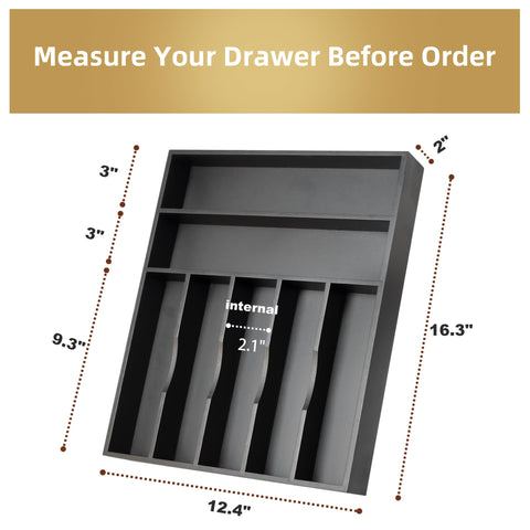 Besilord bamboo drawer tray side view shows sturdy construction for long-lasting use.