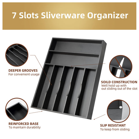 Besilord cutlery organizer dividers close-up highlights durable mortise and tenon joints.